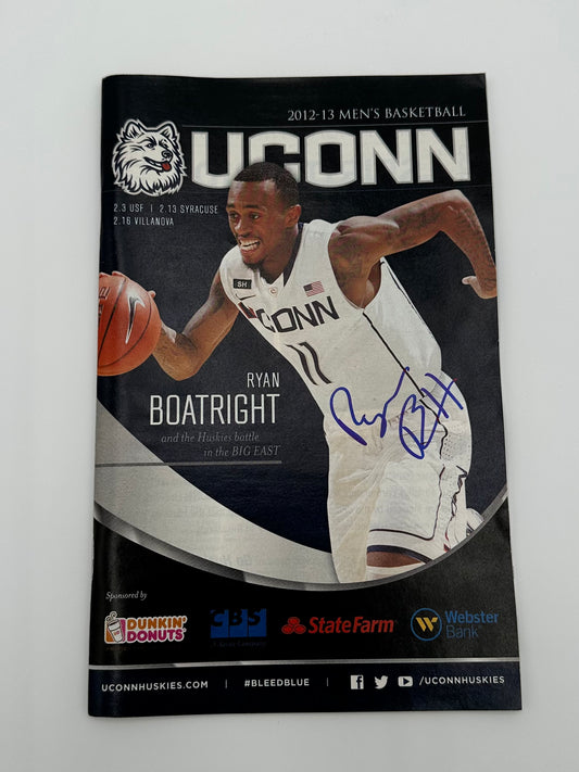 Ryan Boatright Signed 2012-13 UCONN Basketball Playbook Program